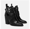 Zara black leather botín boots