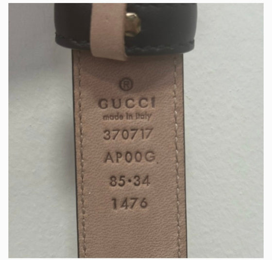 Gucci Black Skinny Leather Interlocking Logo Belt