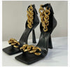 Versace Medusa Nappa gold chain heels