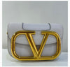 VALENTINO GARAVANI  Calfskin Small Supervee Crossbody Bag Optic White