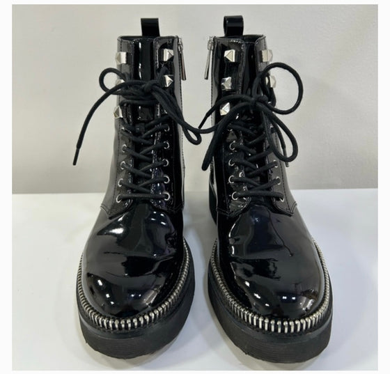 Michael Kors Haskell Patent Leather Combat Boots