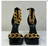 Versace Medusa Nappa gold chain heels